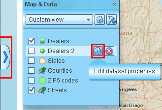 Change dataset callout orientation and look & feel