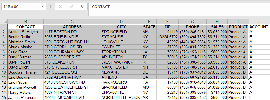 Copy & paste data from spreadsheet