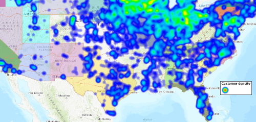 Heat Maps & Color Coded Maps | MapBusinessOnline
