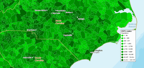 Heat Maps & Color Coded Maps | MapBusinessOnline