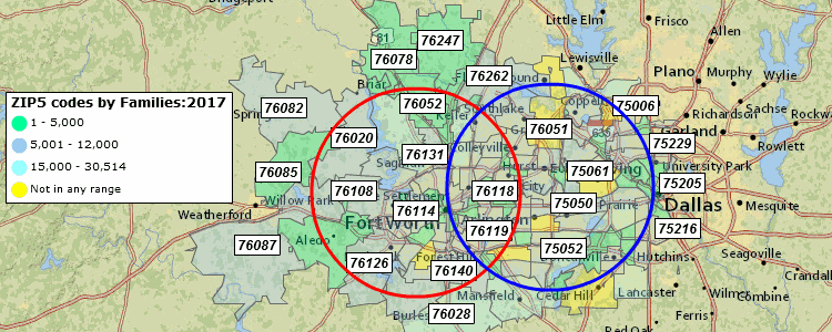 Radius Maps For Business Planning Make Radius Maps By Mapbusinessonline Radius Maps With Zip Codes