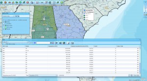 A datasheet view in Map Business Online