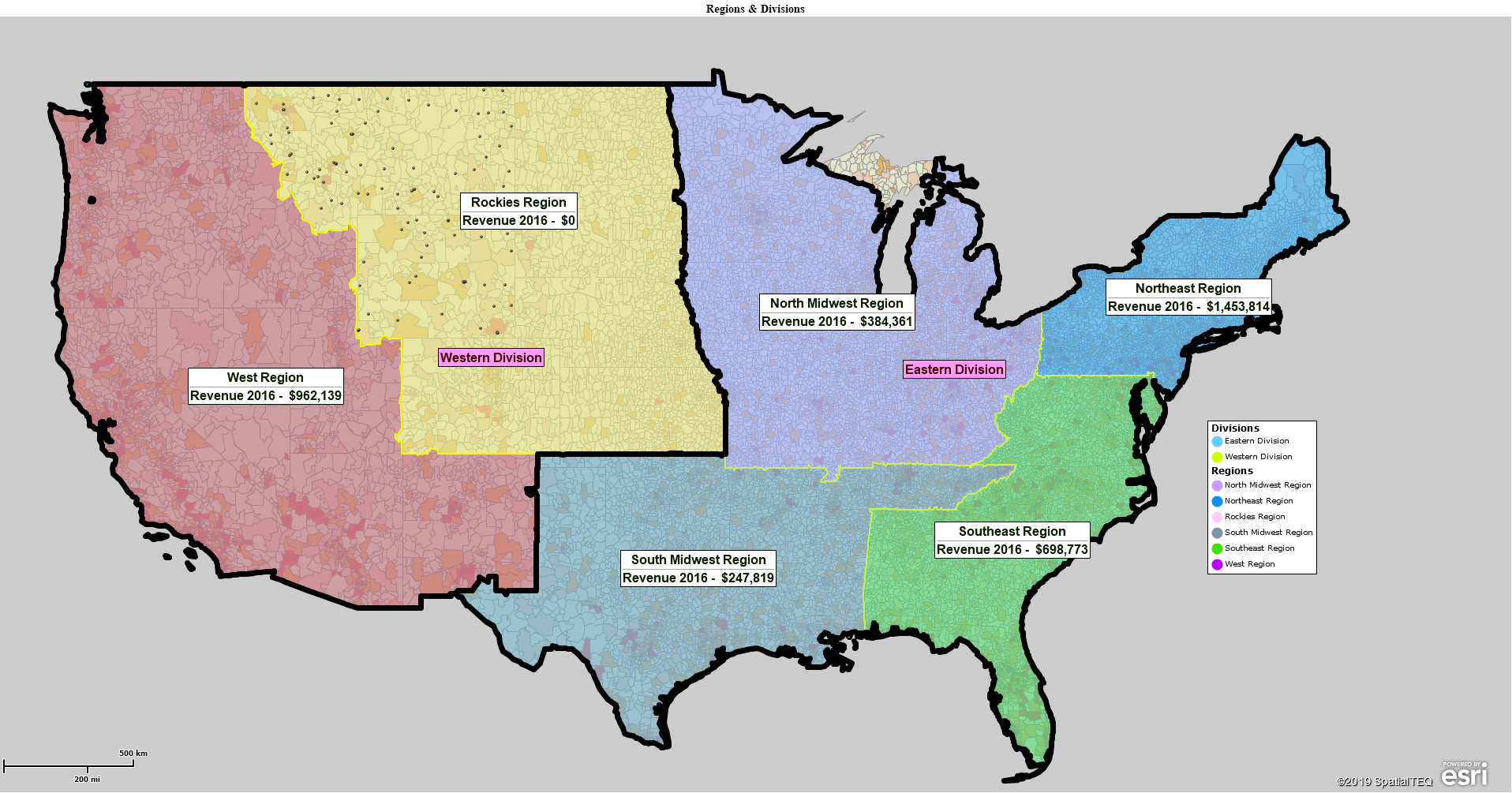 5 Regions Map Printable