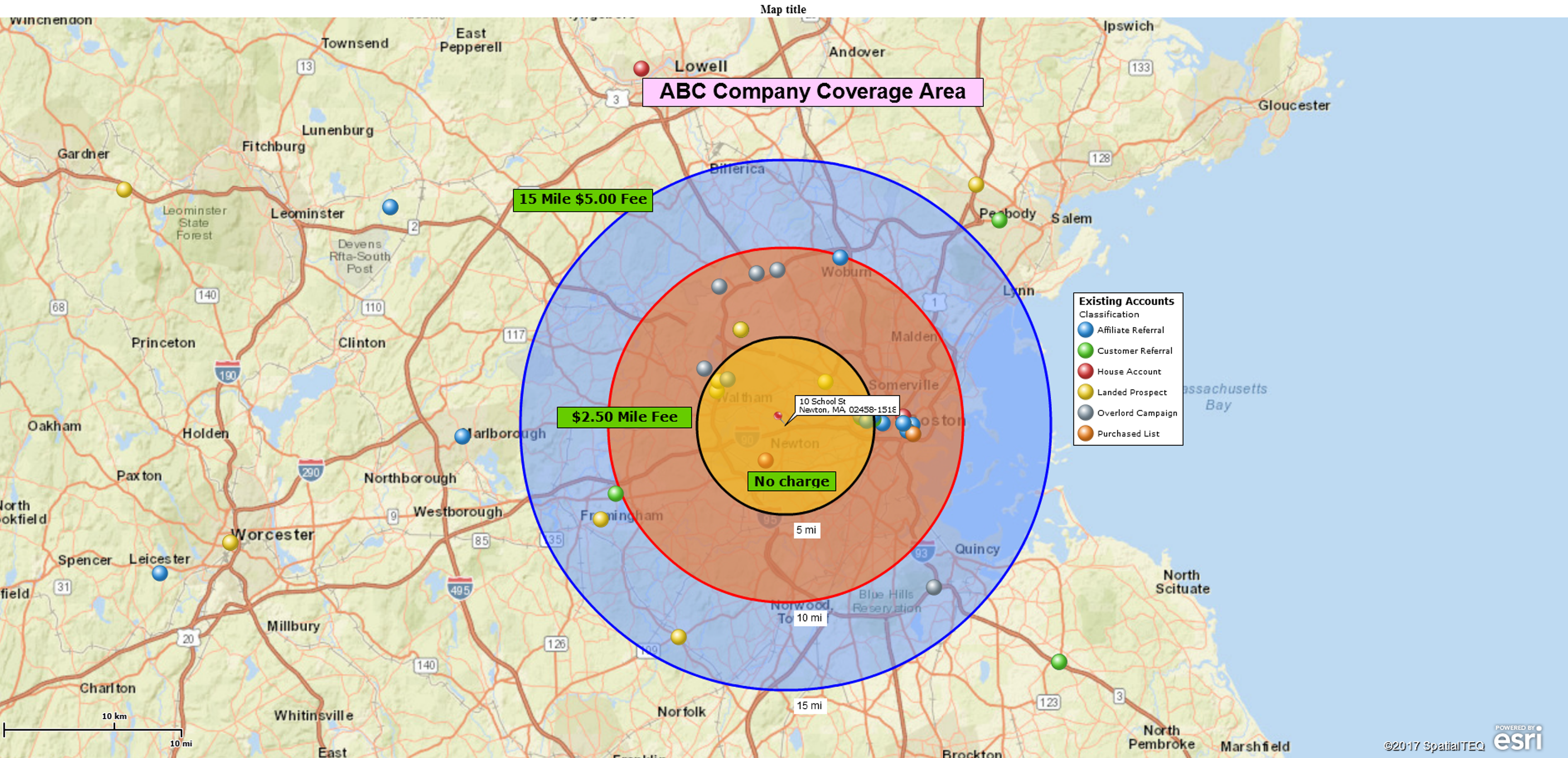 Concentric circles map example