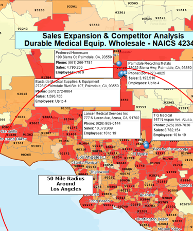 Sales expansion planning and business listings