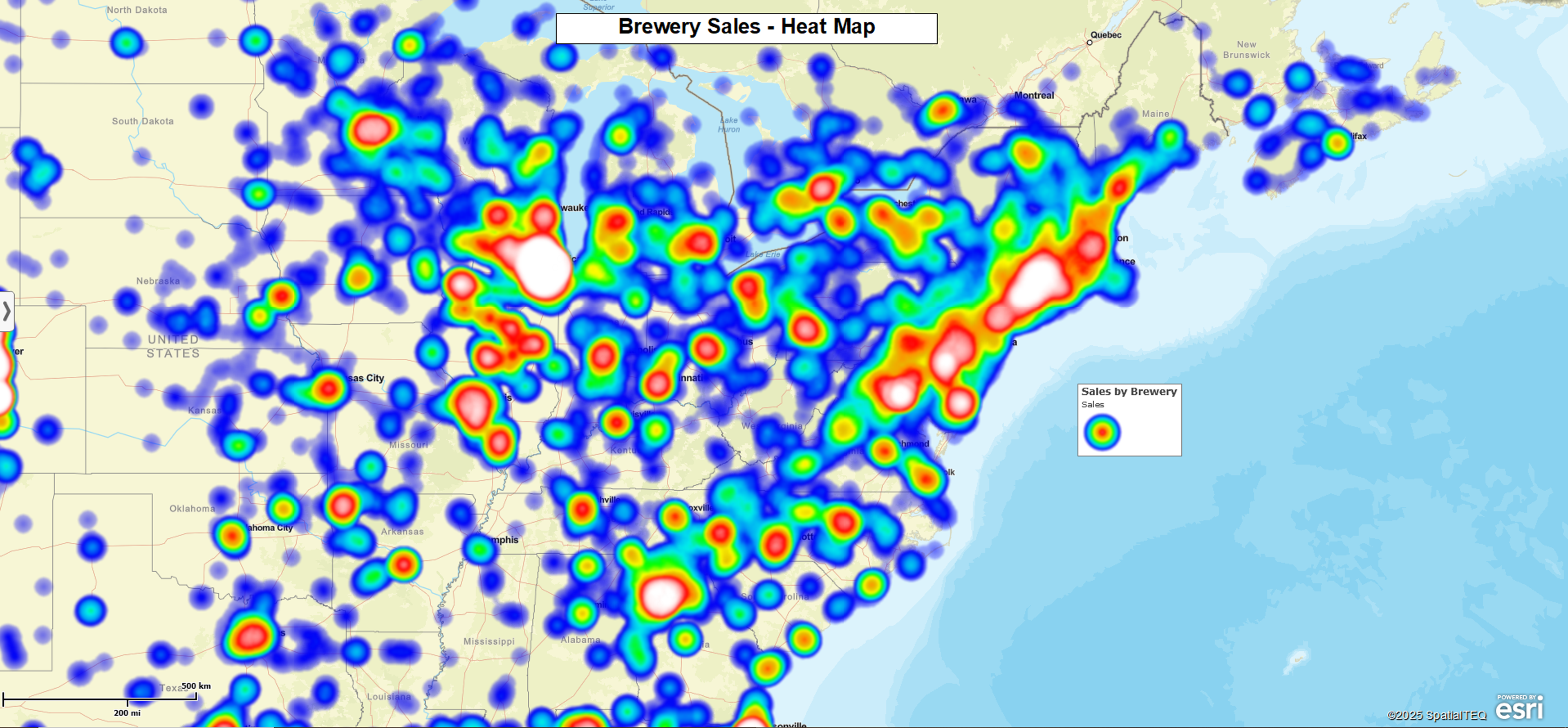 Heat Map of USA Brewery Sales