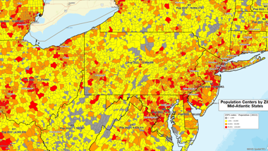 Display business location data against demographic maps