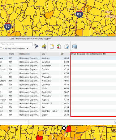 Supermarket planner uses the Batch Calculate Distances tool