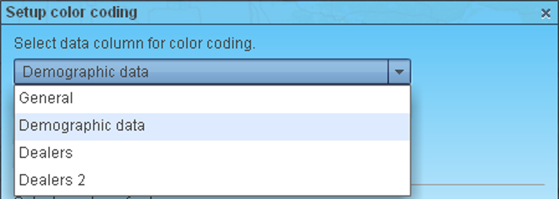 Setup color coding by demographics