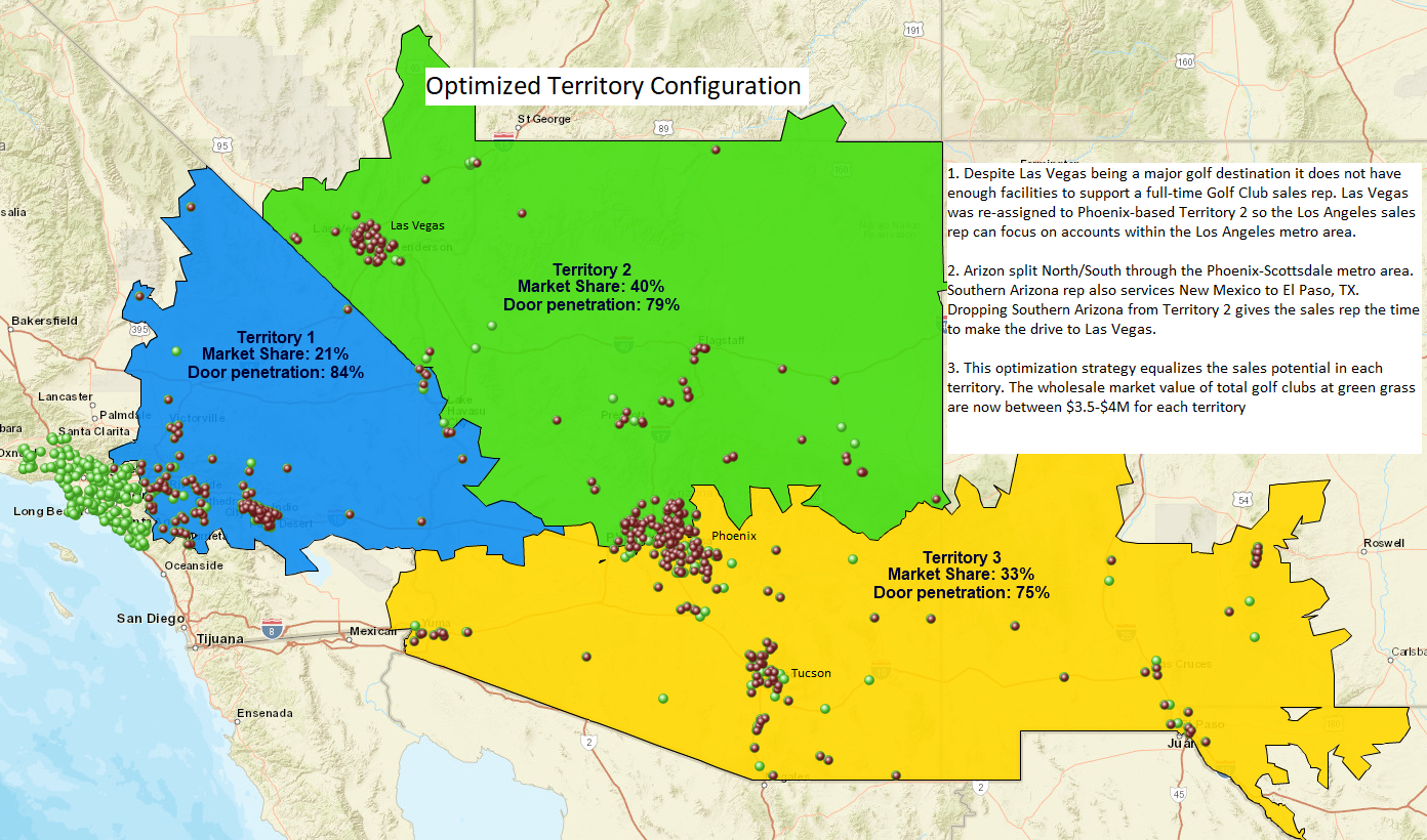 Optimized territory map