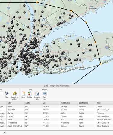 Segmenting data on a map