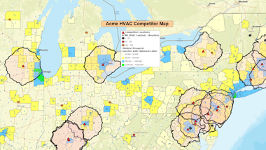 Find Customers, Suppliers, or Competitors within a Specified Driving Distance