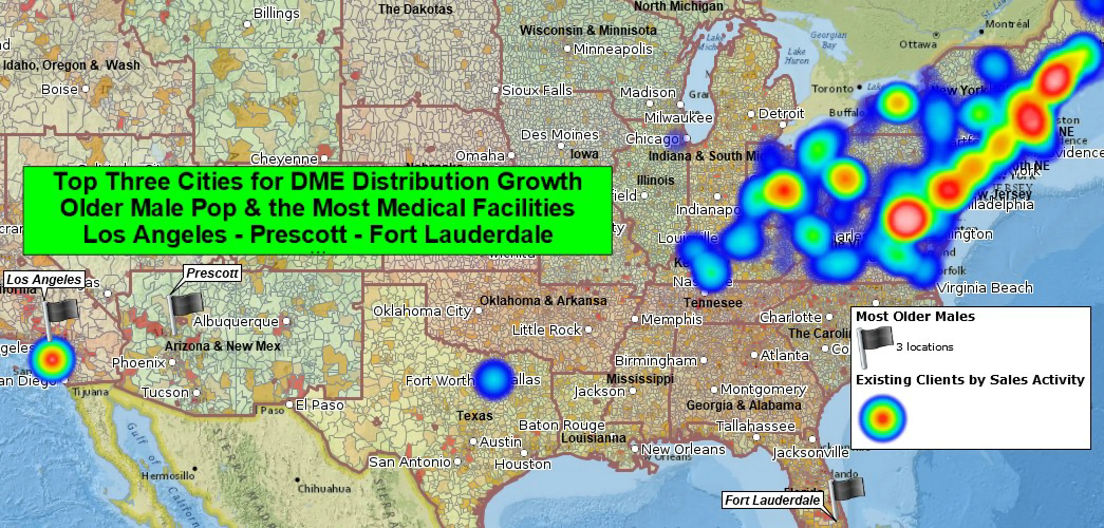 Heat map of sales activity