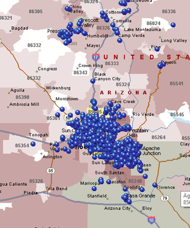 MapPoint color-coded map
