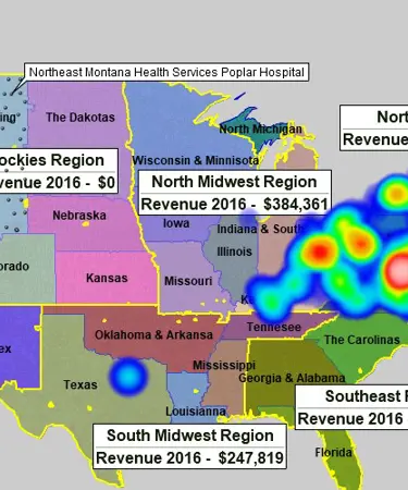 Create and manage sales territories using maps