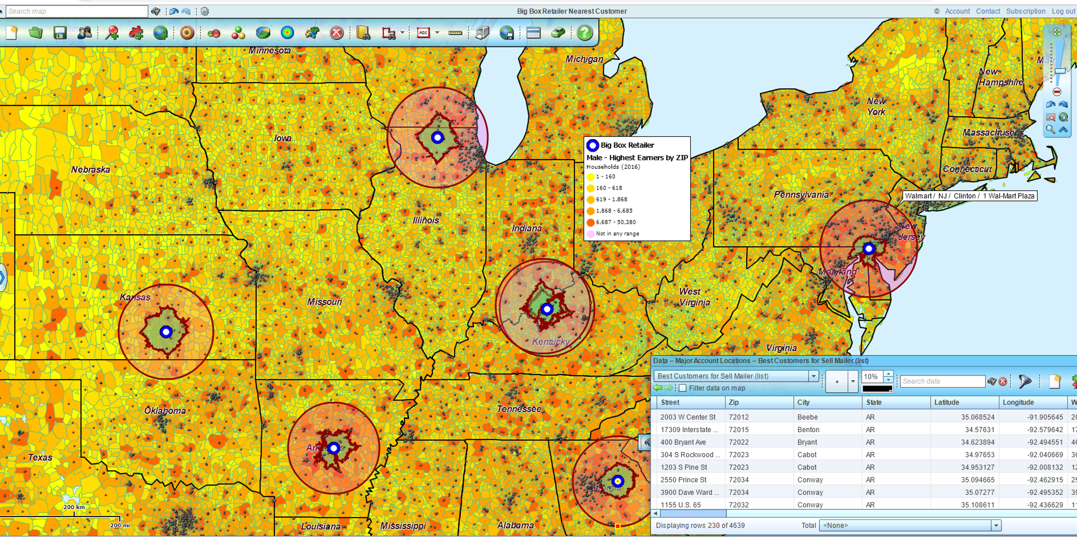 Develop Market Profiles by Radius or Drive Time Areas