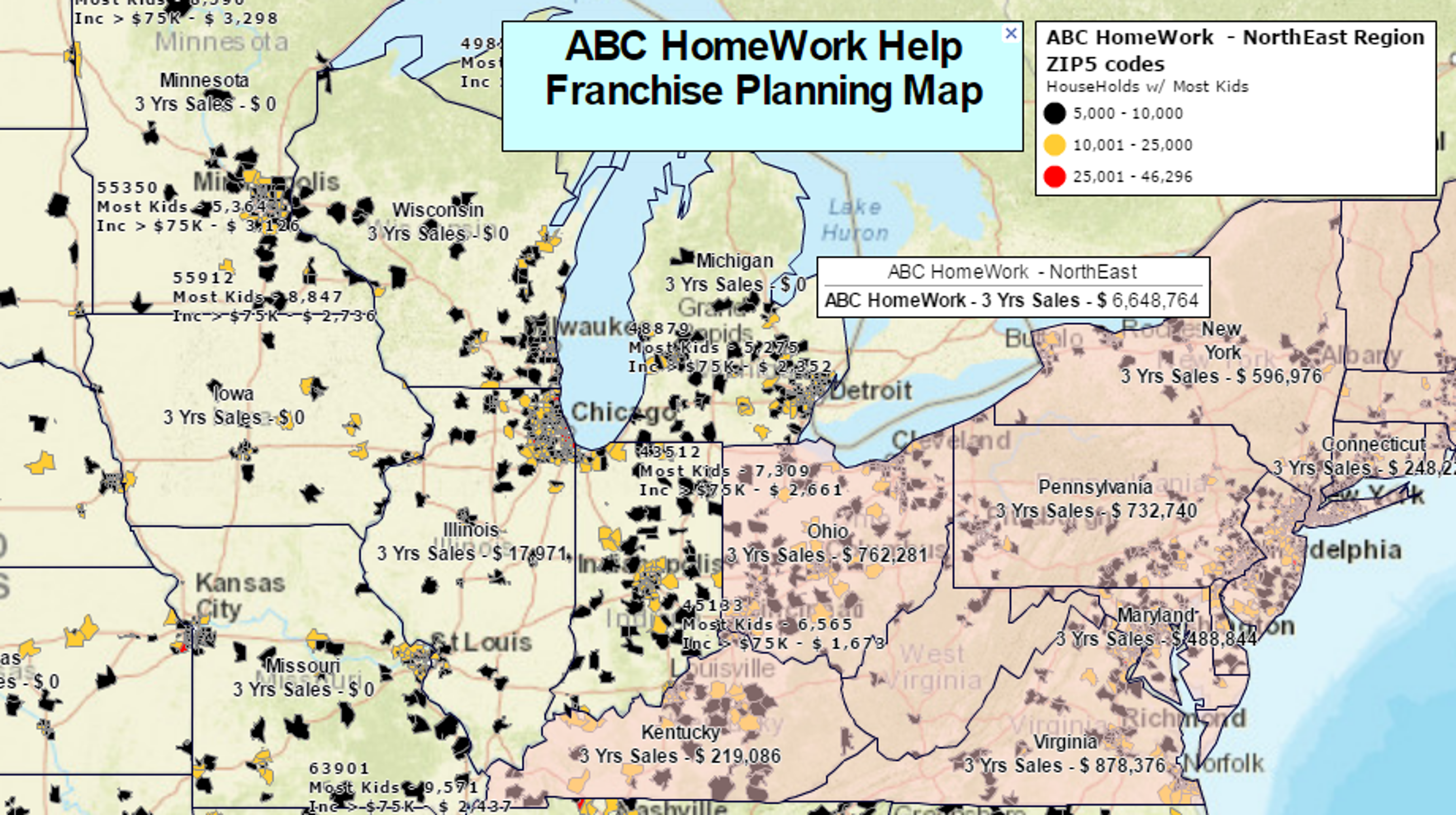Franchise planning map