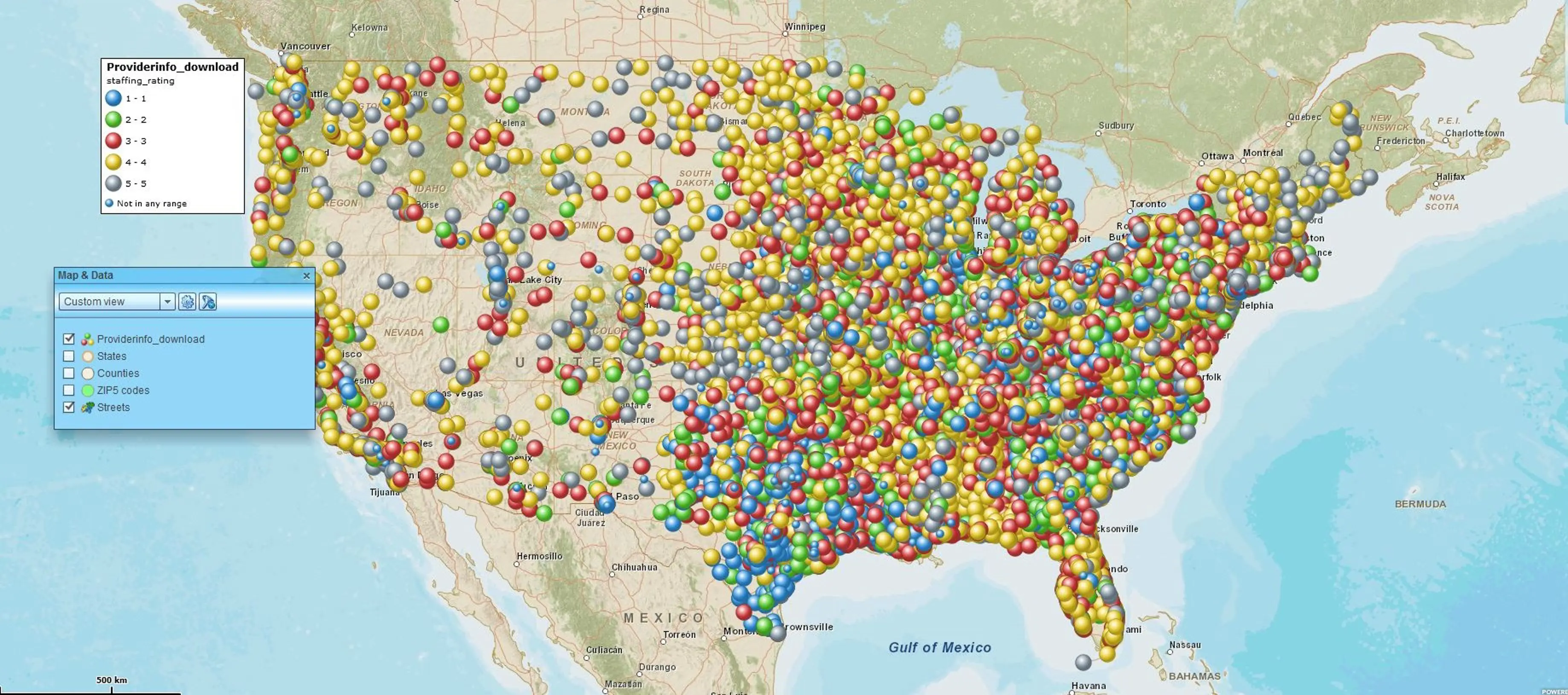 Map of multiple locations across the USA
