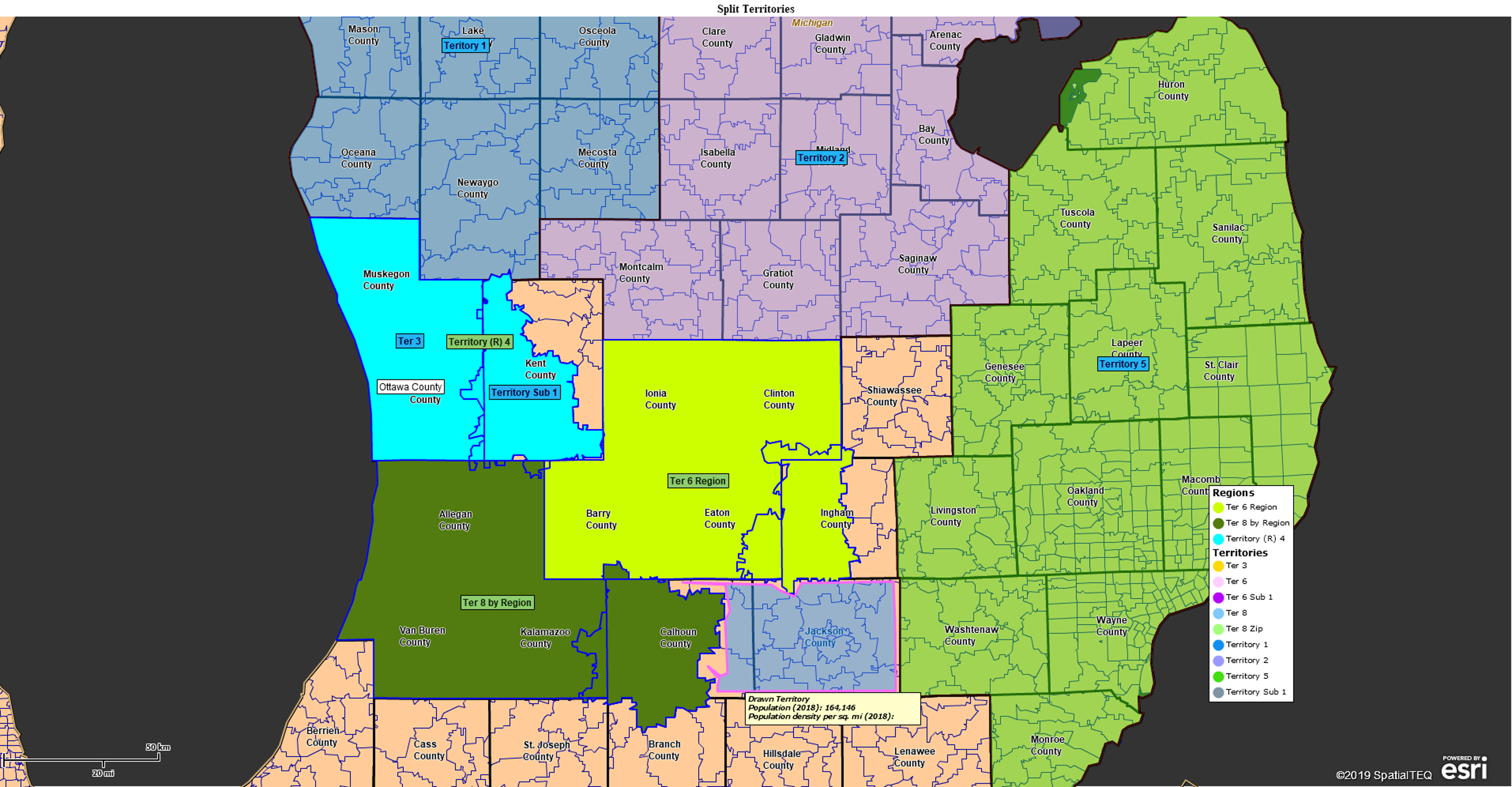 County-based territory map
