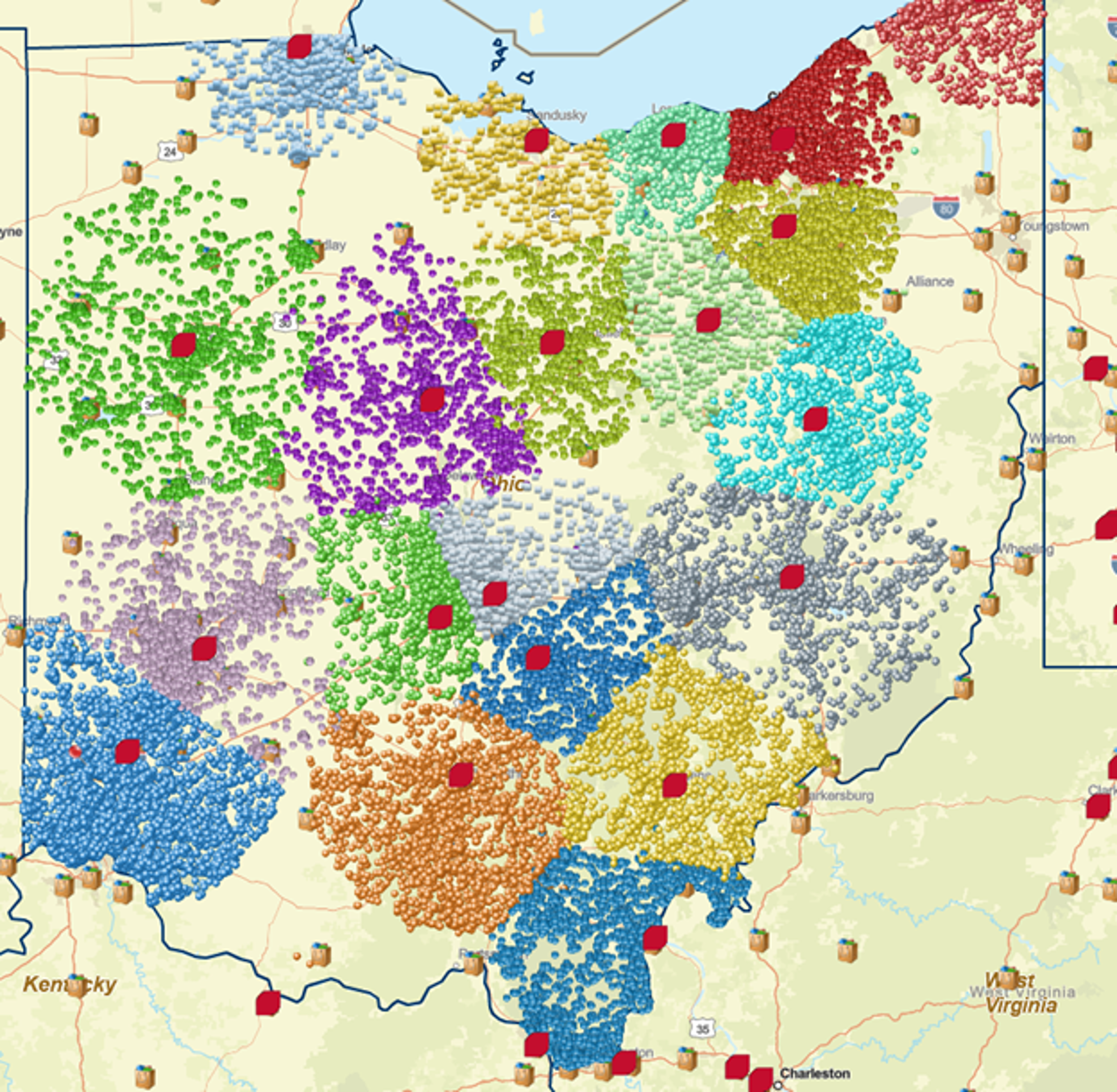 Direct mail location on the map