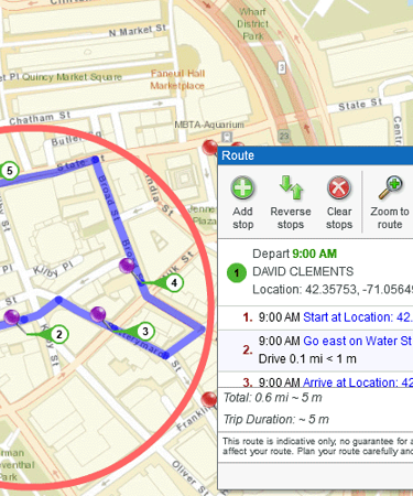 Radius mapping and routing
