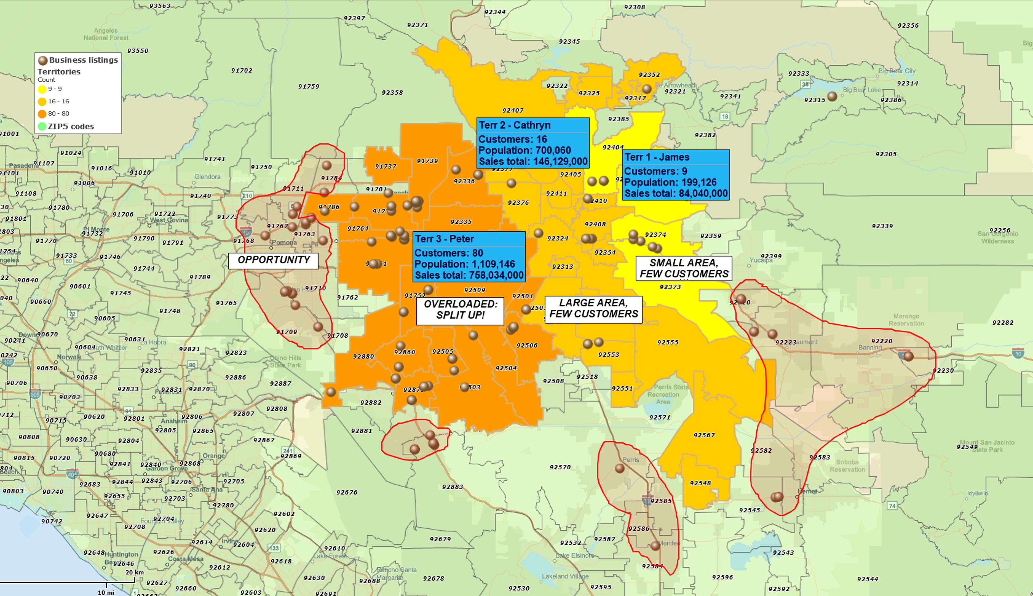 Map 2 – Territory Balance Map (Workload vs. Opportunity)
